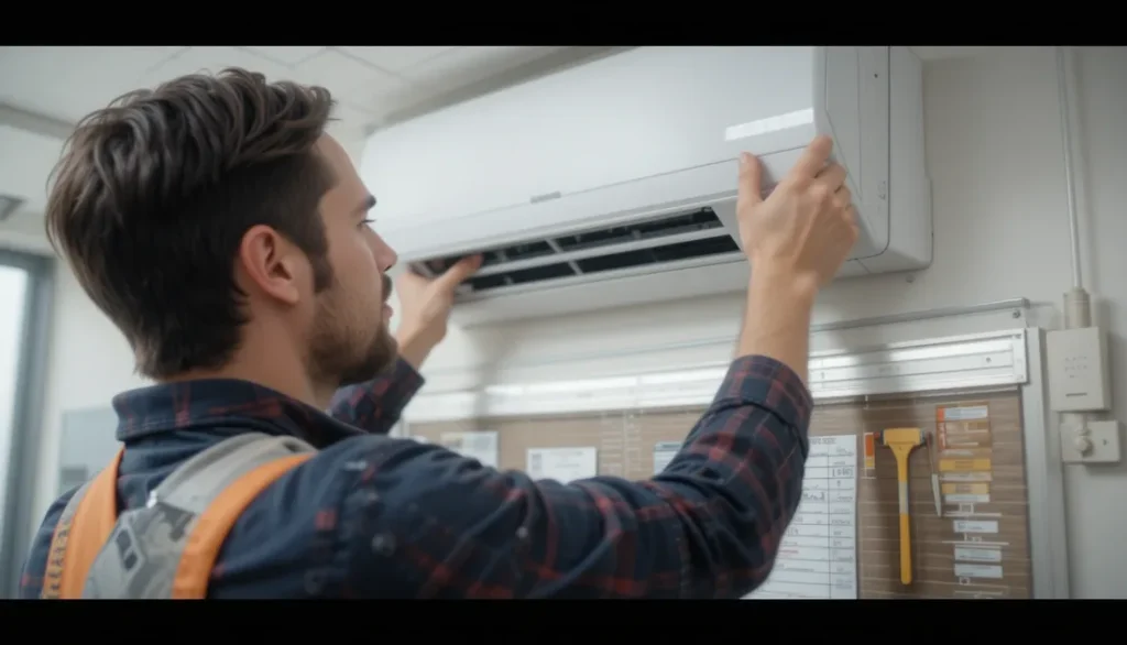 Air conditioner installation work in Dammam